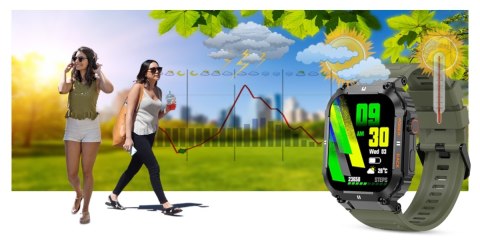 Smartwatch Gravity GT6-6 Czarny z zielonym paskiem