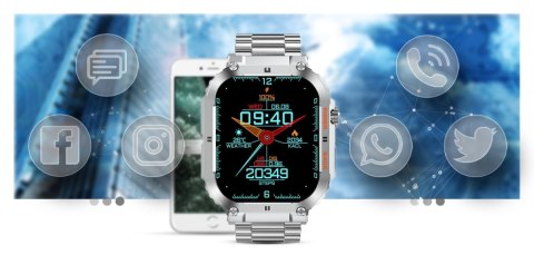 Smartwatch Gravity GT6-7 Srebrny na bransolecie