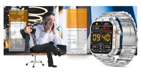 Smartwatch Gravity GT6-7 Srebrny na bransolecie