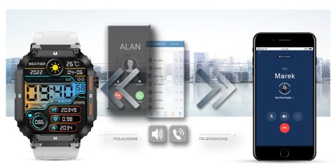 Smartwatch Gravity GT6-8 Czarny z białym paskiem