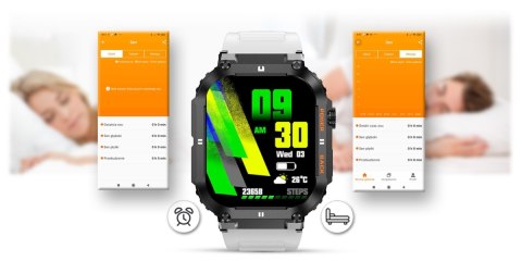 Smartwatch Gravity GT6-8 Czarny z białym paskiem