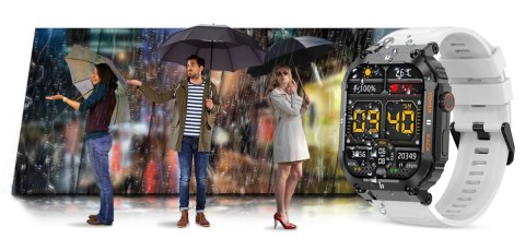 Smartwatch Gravity GT6-8 Czarny z białym paskiem