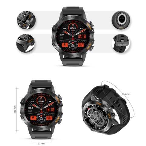 Smartwatch Gravity GT9-1 z paskiem silikonowym