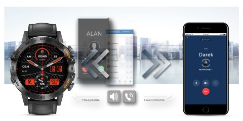 Smartwatch Gravity GT9-5 ze skórzanym paskiem