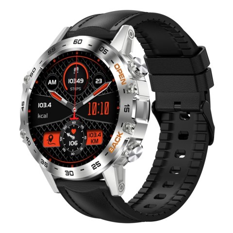 Smartwatch Gravity GT9-6 Srebrny z czarnym paskiem