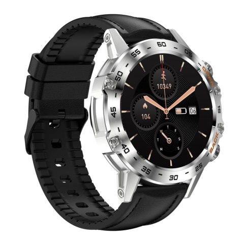 Smartwatch Gravity GT9-6 Srebrny z czarnym paskiem