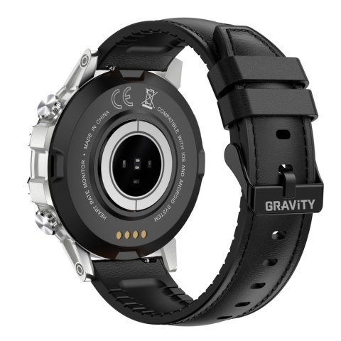 Smartwatch Gravity GT9-6 Srebrny z czarnym paskiem