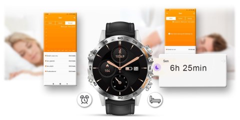 Smartwatch Gravity GT9-6 Srebrny z czarnym paskiem