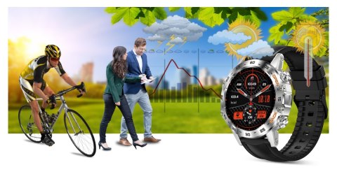Smartwatch Gravity GT9-6 Srebrny z czarnym paskiem