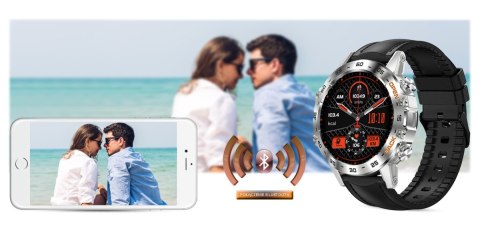 Smartwatch Gravity GT9-6 Srebrny z czarnym paskiem
