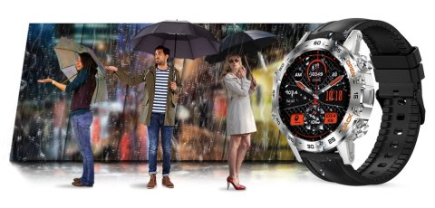 Smartwatch Gravity GT9-6 Srebrny z czarnym paskiem