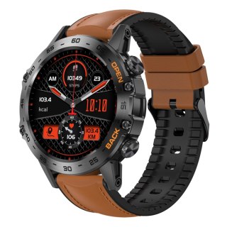 Smartwatch Gravity GT9-7 Czarny z brązowym paskiem
