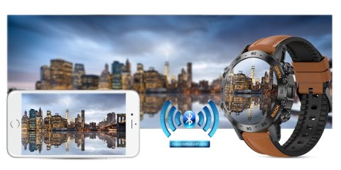 Smartwatch Gravity GT9-7 Czarny z brązowym paskiem