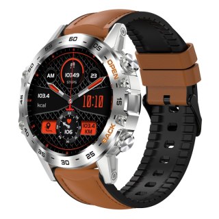 Smartwatch Gravity GT9-8 Srebrny z brązowym paskiem