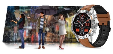 Smartwatch Gravity GT9-8 Srebrny z brązowym paskiem