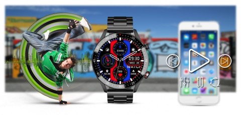 Smartwatch Męski Gravity GT4-2 Czarna Bransoleta