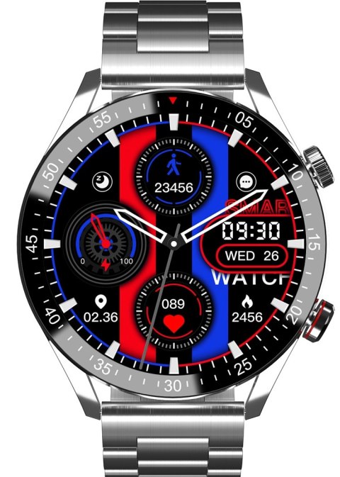 Smartwatch Męski Gravity GT4-3 Srebrna Bransoleta