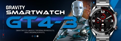 Smartwatch Męski Gravity GT4-3 Srebrna Bransoleta