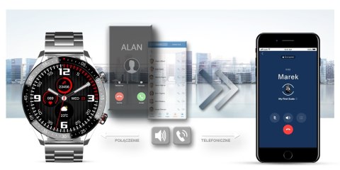 Smartwatch Męski Gravity GT4-3 Srebrna Bransoleta