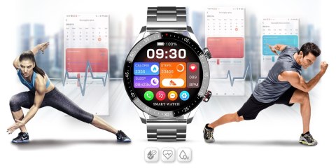 Smartwatch Męski Gravity GT4-3 Srebrna Bransoleta