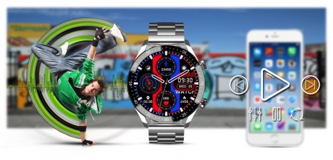 Smartwatch Męski Gravity GT4-3 Srebrna Bransoleta
