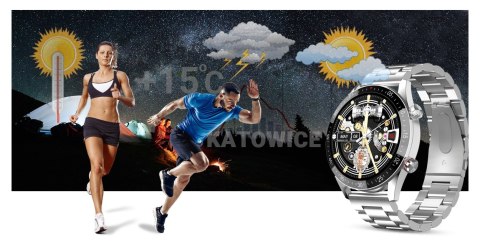 Smartwatch Męski Gravity GT4-3 Srebrna Bransoleta