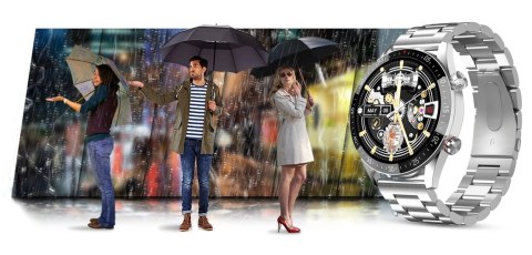 Smartwatch Męski Gravity GT4-3 Srebrna Bransoleta