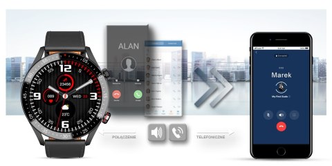 Smartwatch Męski Gravity GT4-4 z Paskiem Skórzanym