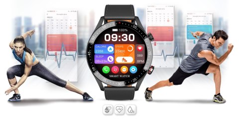 Smartwatch Męski Gravity GT4-4 z Paskiem Skórzanym