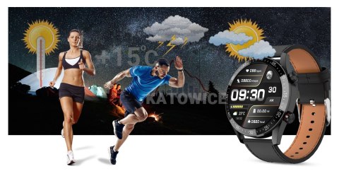 Smartwatch Męski Gravity GT4-4 z Paskiem Skórzanym