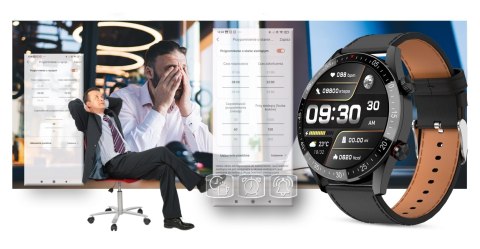 Smartwatch Męski Gravity GT4-4 z Paskiem Skórzanym