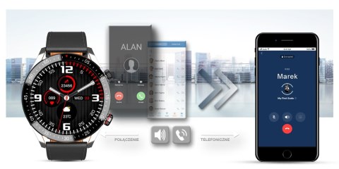Smartwatch Męski Gravity GT4-5 Srebrny ze Skórzanym Paskiem