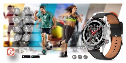 Smartwatch Męski Gravity GT4-5 Srebrny ze Skórzanym Paskiem
