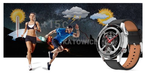 Smartwatch Męski Gravity GT4-5 Srebrny ze Skórzanym Paskiem
