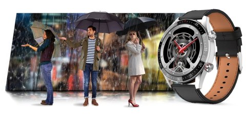 Smartwatch Męski Gravity GT4-5 Srebrny ze Skórzanym Paskiem