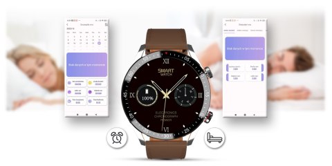 Smartwatch Męski Gravity GT4-7 Srebrny z Brązowym Paskiem