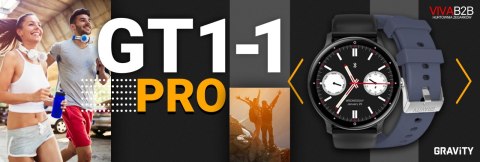 Smartwatch Gravity GT1-1 PRO - Czarny i Niebieski Pasek