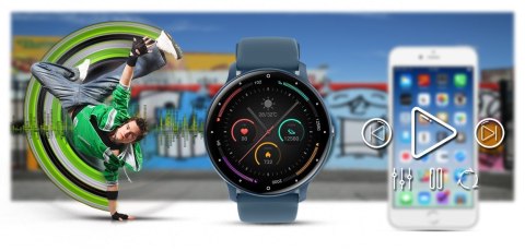 Smartwatch Gravity GT1-1 PRO - Czarny i Niebieski Pasek