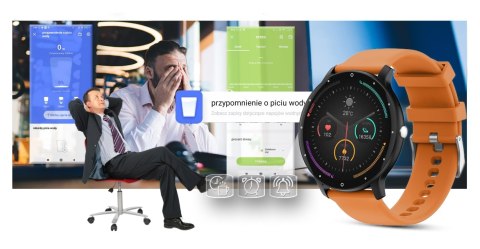 Smartwatch Gravity GT1-2 PRO - Czarny i Pomarańczowy Pasek