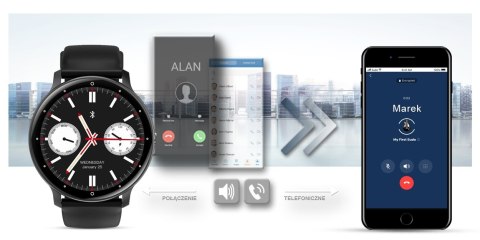 Smartwatch Gravity GT1-3 PRO - Czarny i Czerwony Pasek