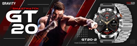 Smartwatch Gravity GT20-2 Srebrny AMOLED