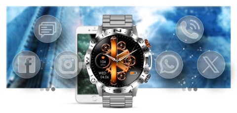 Smartwatch Gravity GT20-2 Srebrny AMOLED