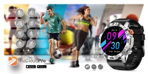 Smartwatch Gravity GT20-2 Srebrny AMOLED
