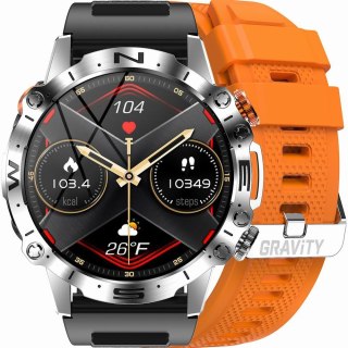 Smartwatch Gravity GT20-4 AMOLED Srebrny z dwoma paskami