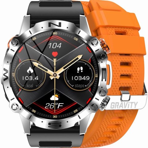 Smartwatch Gravity GT20-4 AMOLED Srebrny z dwoma paskami