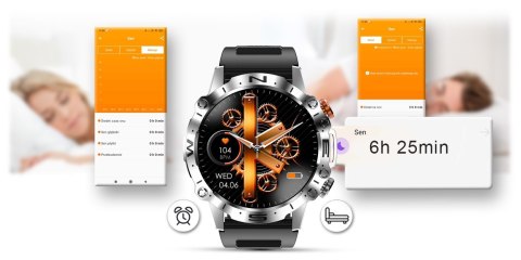 Smartwatch Gravity GT20-4 AMOLED Srebrny z dwoma paskami