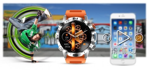 Smartwatch Gravity GT20-4 AMOLED Srebrny z dwoma paskami