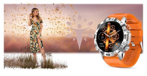 Smartwatch Gravity GT20-4 AMOLED Srebrny z dwoma paskami