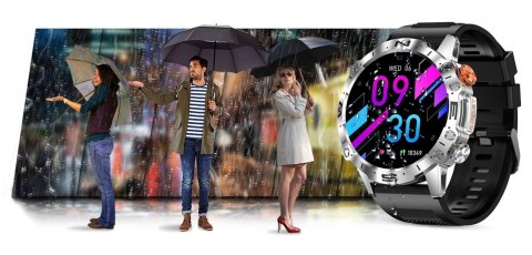Smartwatch Gravity GT20-4 AMOLED Srebrny z dwoma paskami