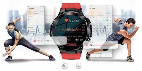 Smartwatch Gravity GT8-5 Czarno-Czerwony